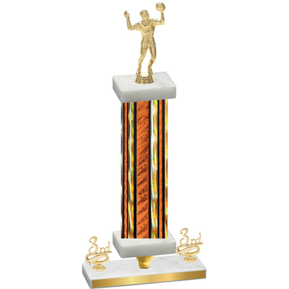 Premium Single Orange Glacier Third Place Volleyball Trophy