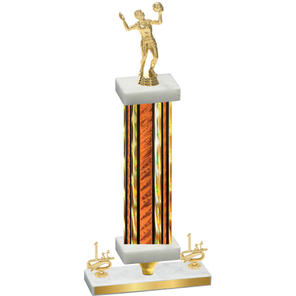 Premium Single Orange Glacier First Place Volleyball Trophy