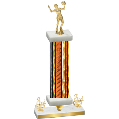 Premium Single Orange Glacier Third Place Volleyball Trophy