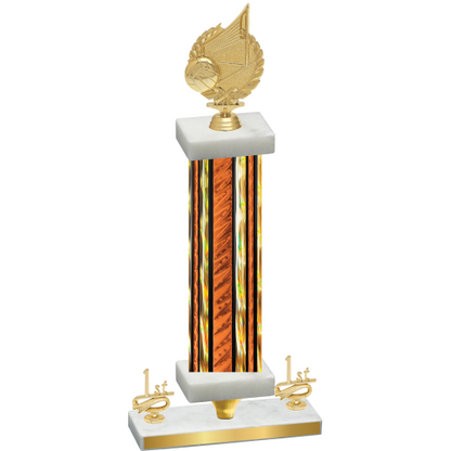 Premium Single Orange Glacier First Place Volleyball Trophy