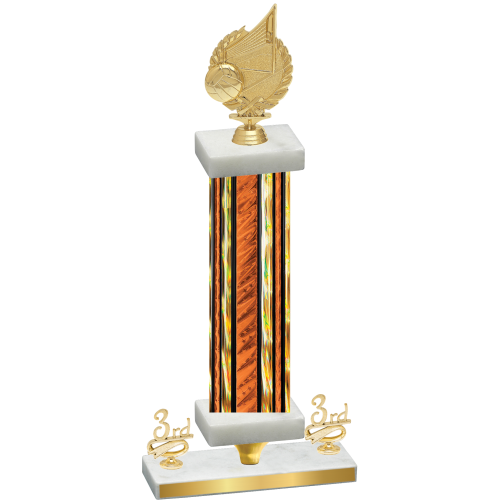 Premium Single Orange Glacier Third Place Volleyball Trophy