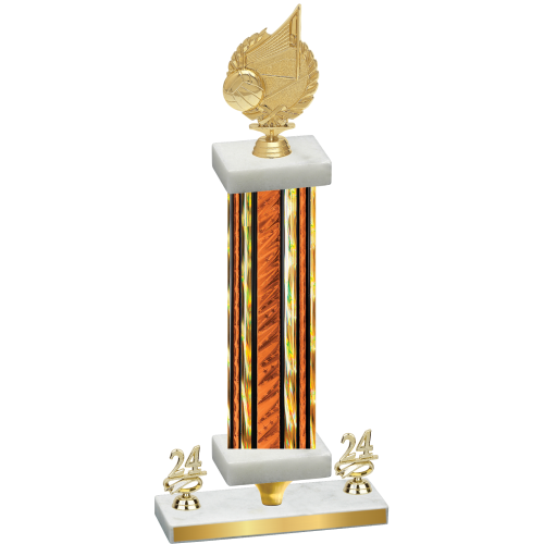 Premium Single Orange Glacier Year Volleyball Trophy