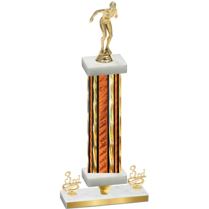 Premium Single Orange Glacier Third Place Tennis Trophy