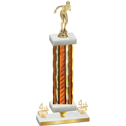 Premium Single Orange Glacier Fourth Place Tennis Trophy