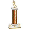Premium Single Orange Glacier Fourth Place Football Trophy
