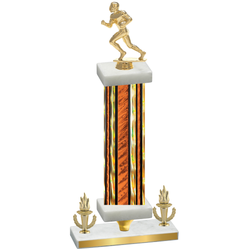 Premium Single Orange Glacier Victory Football Trophy