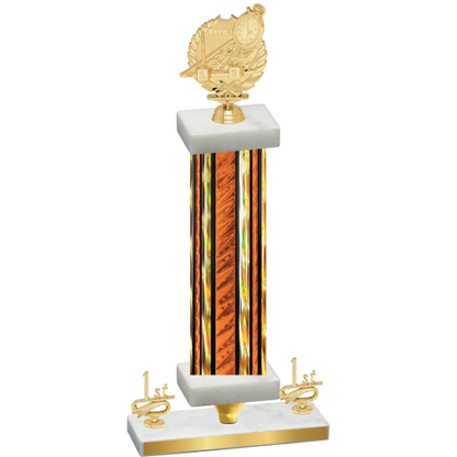 Premium Single Orange Glacier First Place Swimming Trophy