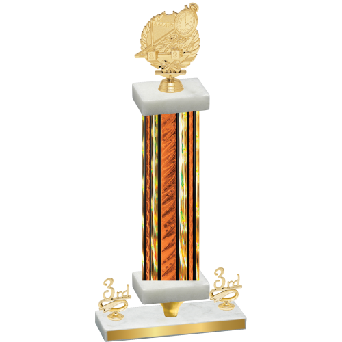 Premium Single Orange Glacier Third Place Swimming Trophy