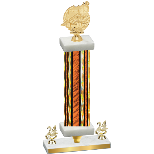 Premium Single Orange Glacier Year Swimming Trophy