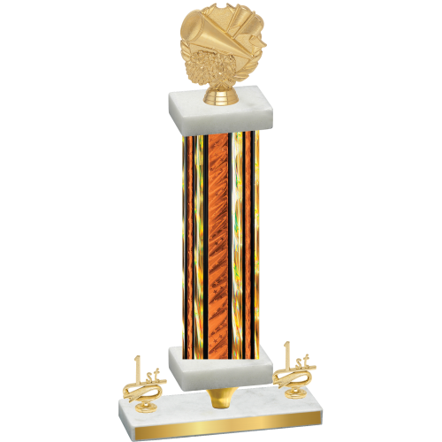 Premium Single Orange Glacier First Place Cheerleading Trophy