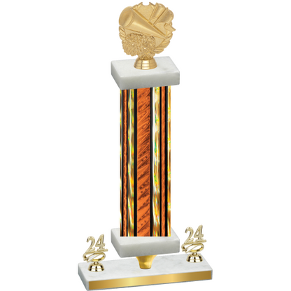 Premium Single Orange Glacier Year Cheerleading Trophy