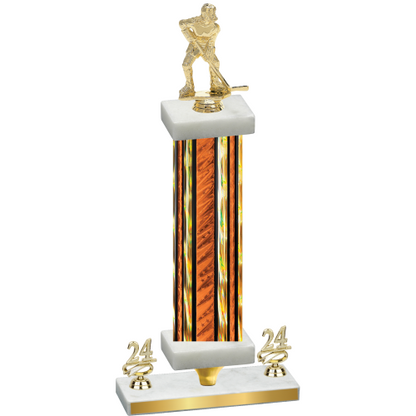 Premium Single Orange Glacier Year Hockey Trophy