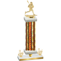 Premium Single Orange Glacier Third Place Lacrosse Trophy