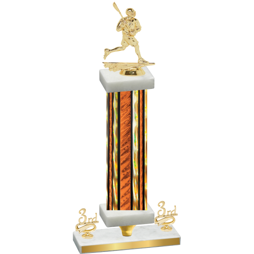 Premium Single Orange Glacier Third Place Lacrosse Trophy