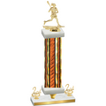 Premium Single Orange Glacier Second Place Lacrosse Trophy
