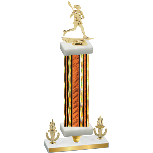 Premium Single Orange Glacier Victory Lacrosse Trophy