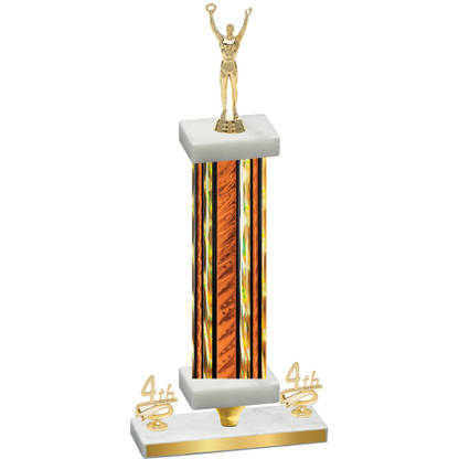 Premium Single Orange Glacier Fourth Place Victory Trophy