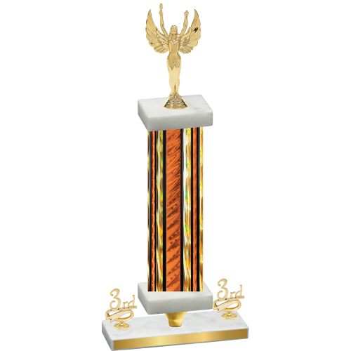 Premium Single Orange Glacier Third Place Victory Trophy