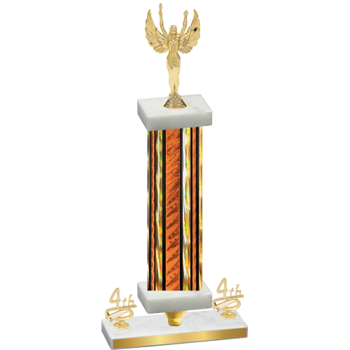 Premium Single Orange Glacier Fourth Place Victory Trophy