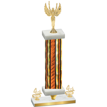 Premium Single Orange Glacier Fourth Place Victory Trophy