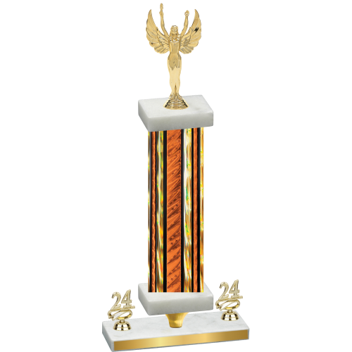 Premium Single Orange Glacier Year Victory Trophy