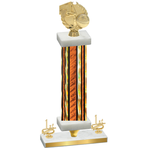 Premium Single Orange Glacier First Place Basketball Trophy
