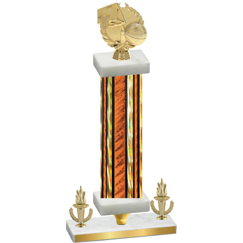 Premium Single Orange Glacier Victory Basketball Trophy