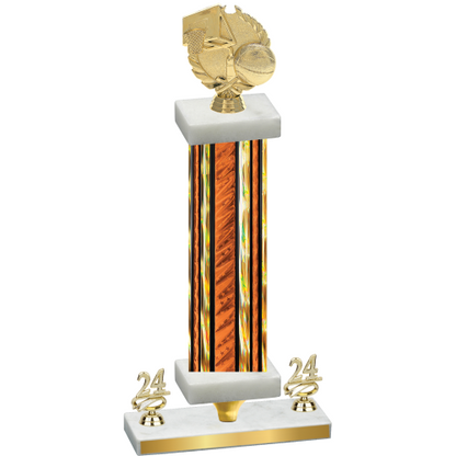 Premium Single Orange Glacier Year Basketball Trophy