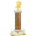 Premium Single Orange Glacier Second Place Pickleball Trophy