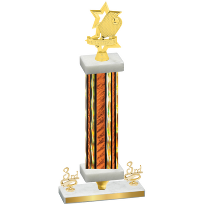 Premium Single Orange Glacier Third Place Pickleball Trophy