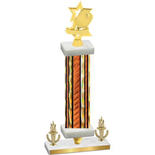 Premium Single Orange Glacier Victory Pickleball Trophy