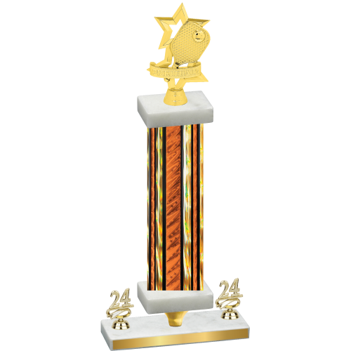 Premium Single Orange Glacier Year Pickleball Trophy