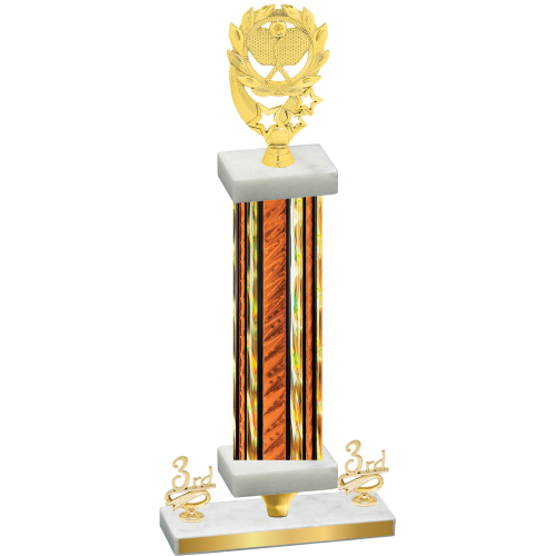 Premium Single Orange Glacier Third Place Pickleball Trophy