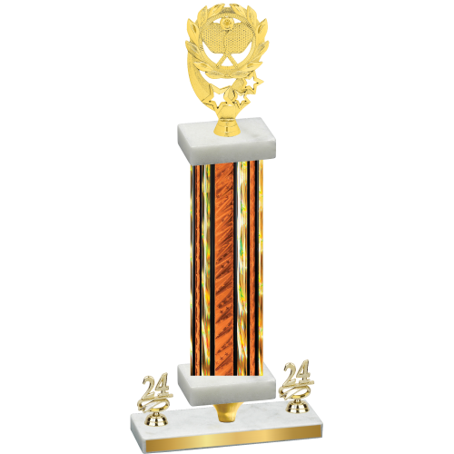 Premium Single Orange Glacier Year Pickleball Trophy