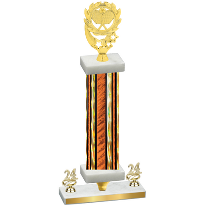 Premium Single Orange Glacier Year Pickleball Trophy