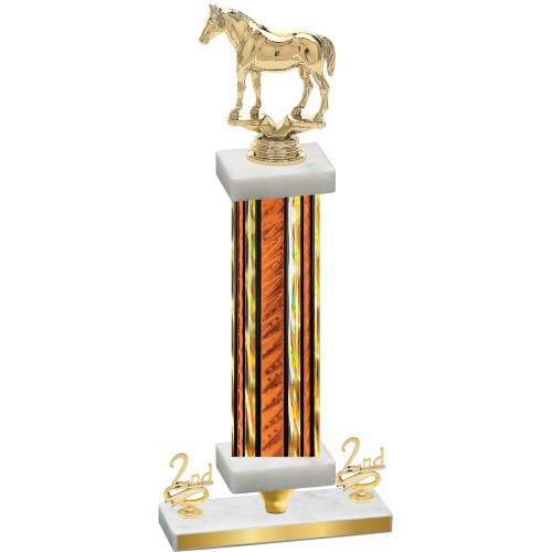 Premium Single Orange Glacier Second Place Horses Trophy