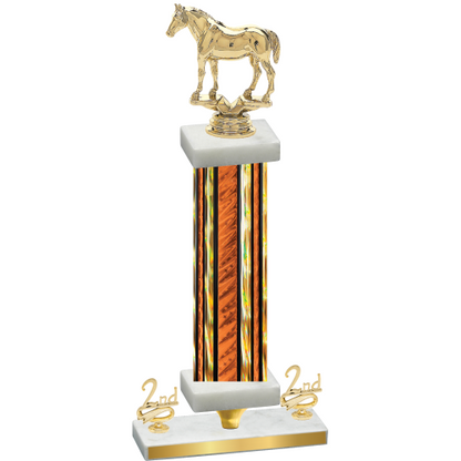 Premium Single Orange Glacier Second Place Horses Trophy