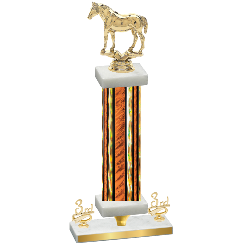 Premium Single Orange Glacier Third Place Horses Trophy