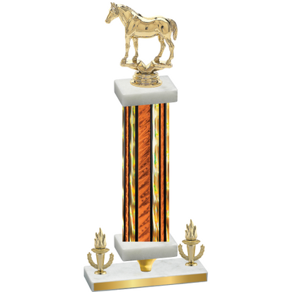 Premium Single Orange Glacier Victory Horses Trophy