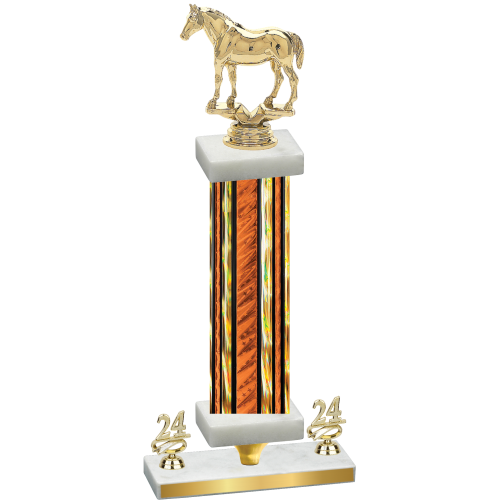 Premium Single Orange Glacier Year Horses Trophy