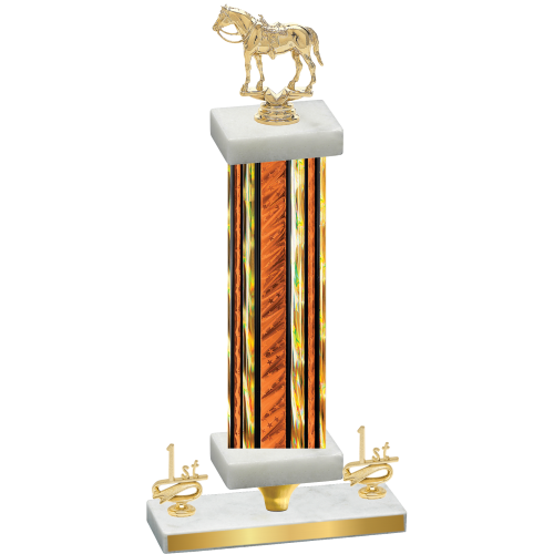 Premium Single Orange Glacier First Place Horses Trophy