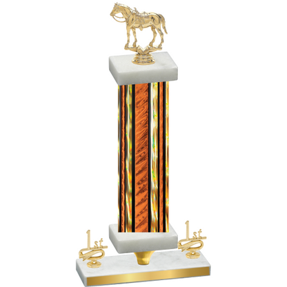 Premium Single Orange Glacier First Place Horses Trophy