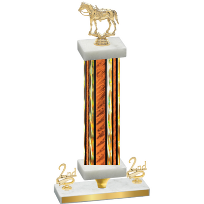 Premium Single Orange Glacier Second Place Horses Trophy