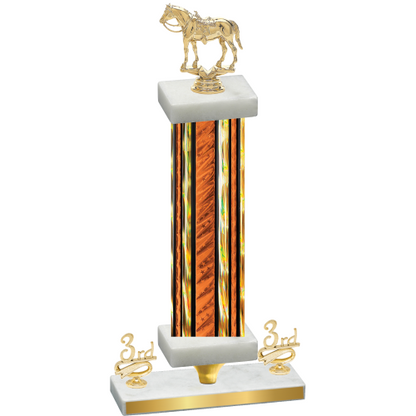 Premium Single Orange Glacier Third Place Horses Trophy