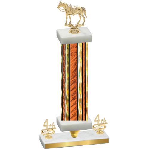 Premium Single Orange Glacier Fourth Place Horses Trophy