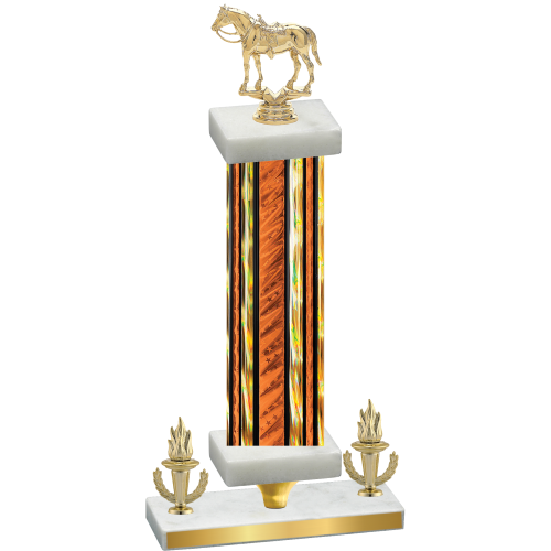 Premium Single Orange Glacier Victory Horses Trophy