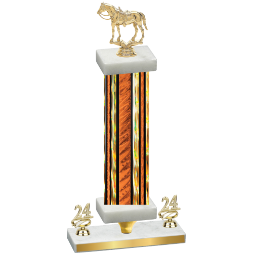 Premium Single Orange Glacier Year Horses Trophy