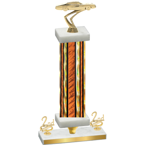 Premium Single Orange Glacier Second Place Cars Trophy