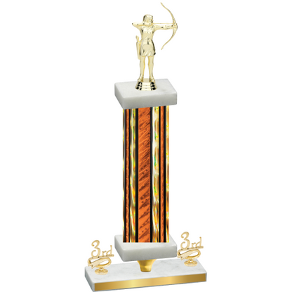 Premium Single Orange Glacier Third Place Archery Trophy