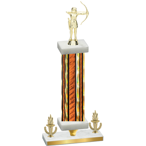 Premium Single Orange Glacier Victory Archery Trophy